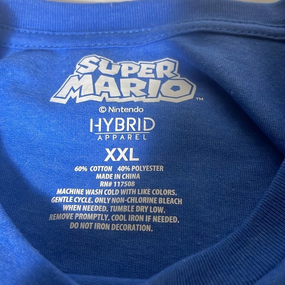 Nintendo Super Mario Blue T-Shirt authentic and hard to find - Picture 6 of 15